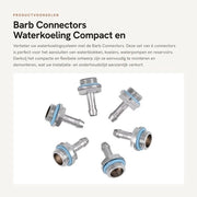 Connettori a G1/4 per raffreddamento acqua, 6 pezzi, con superficie cromata, compatti e flessibili, in rame e acciaio inossidabile.