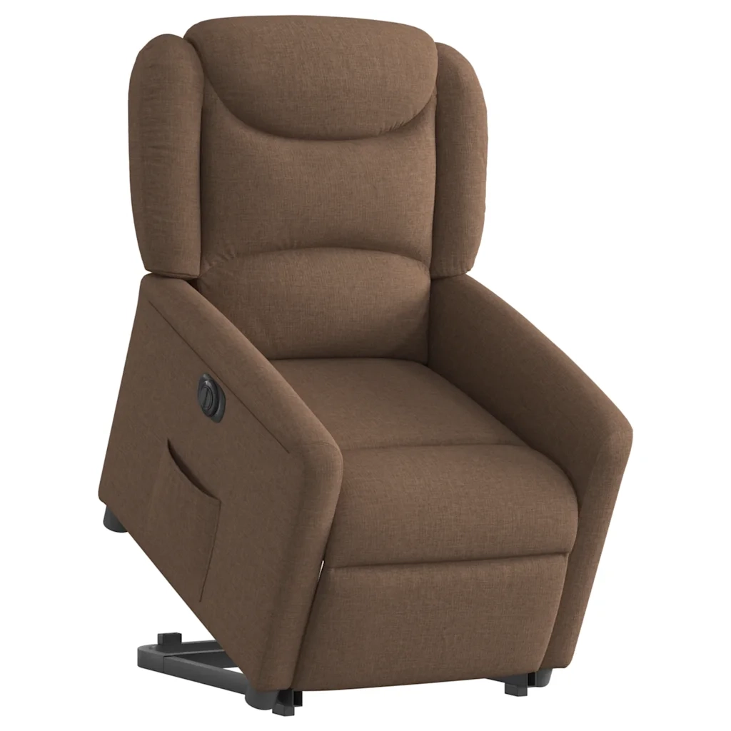 Poltrona Alzapersona Reclinabile Elettrica Marrone Tessuto 3303218
