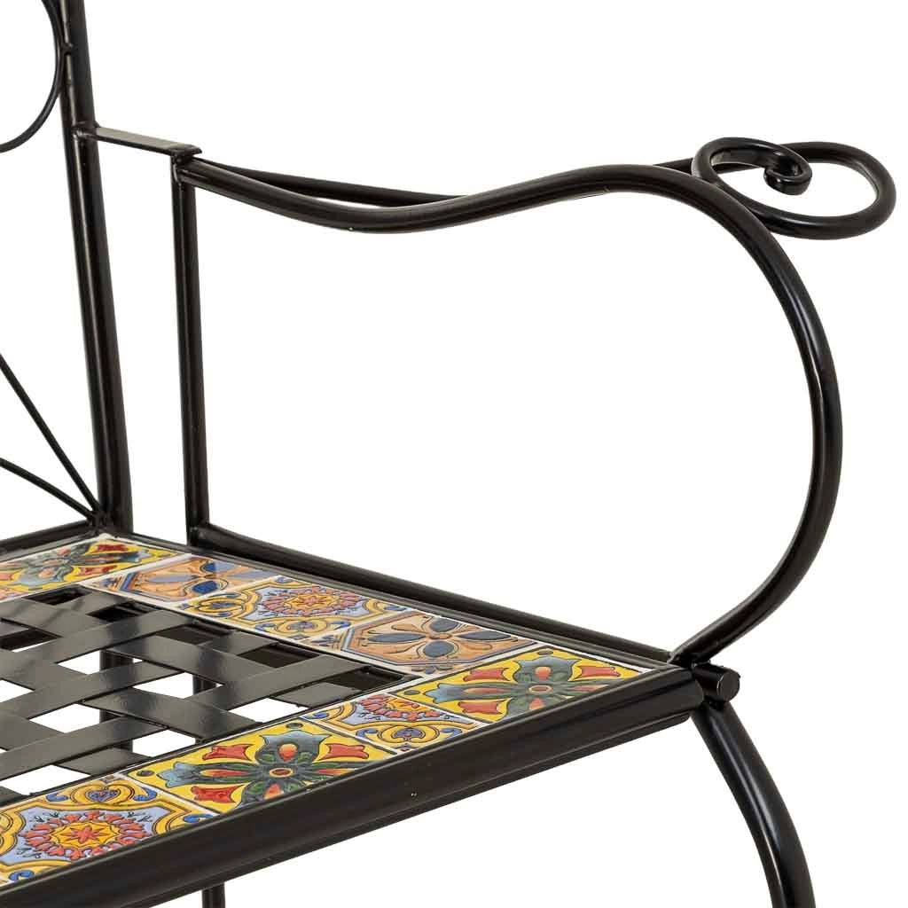 Panca in metallo multicolore, 110x50x88h cm