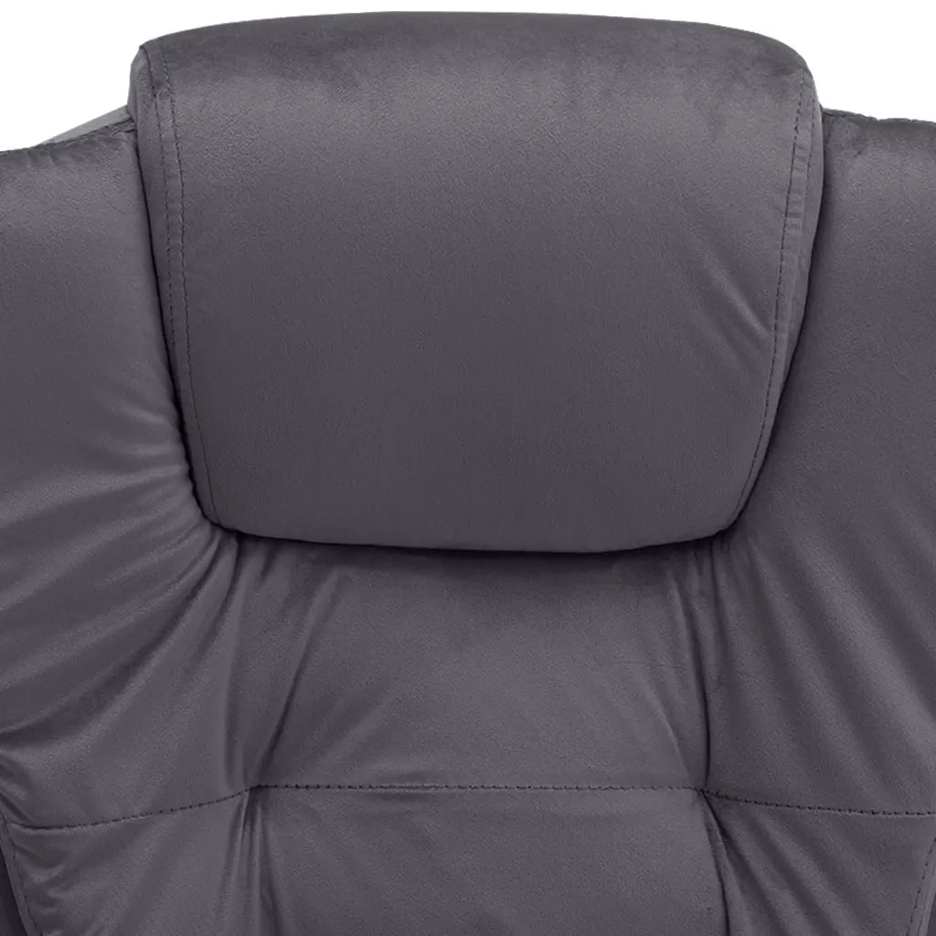 Sedia da Ufficio | Sedia da Gaming Massaggiante Grigio Scuro in Velluto