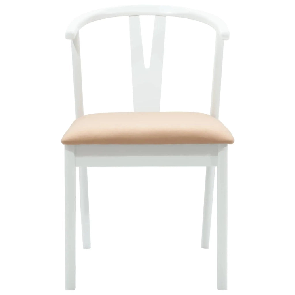 Sedia da pranzo 2 pcs Bianco e marrone Legno di gomma solido 42020409