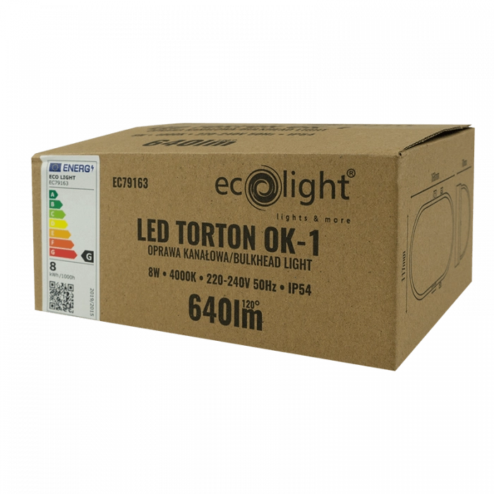 Ecolight Torton plafoniera LED ovale 8W 4000K IP54