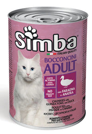 BOCCONCINI PER GATTI 'SIMBA' faraona e anatra - gr 415- 24 pezzi  - MONGE