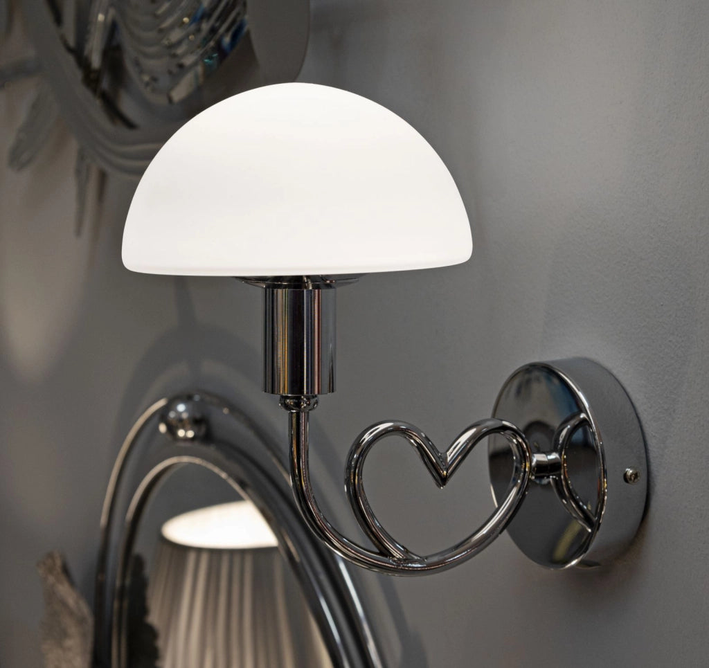 LAMPADA DA MURO LOVY SILVER CM 23X15X22