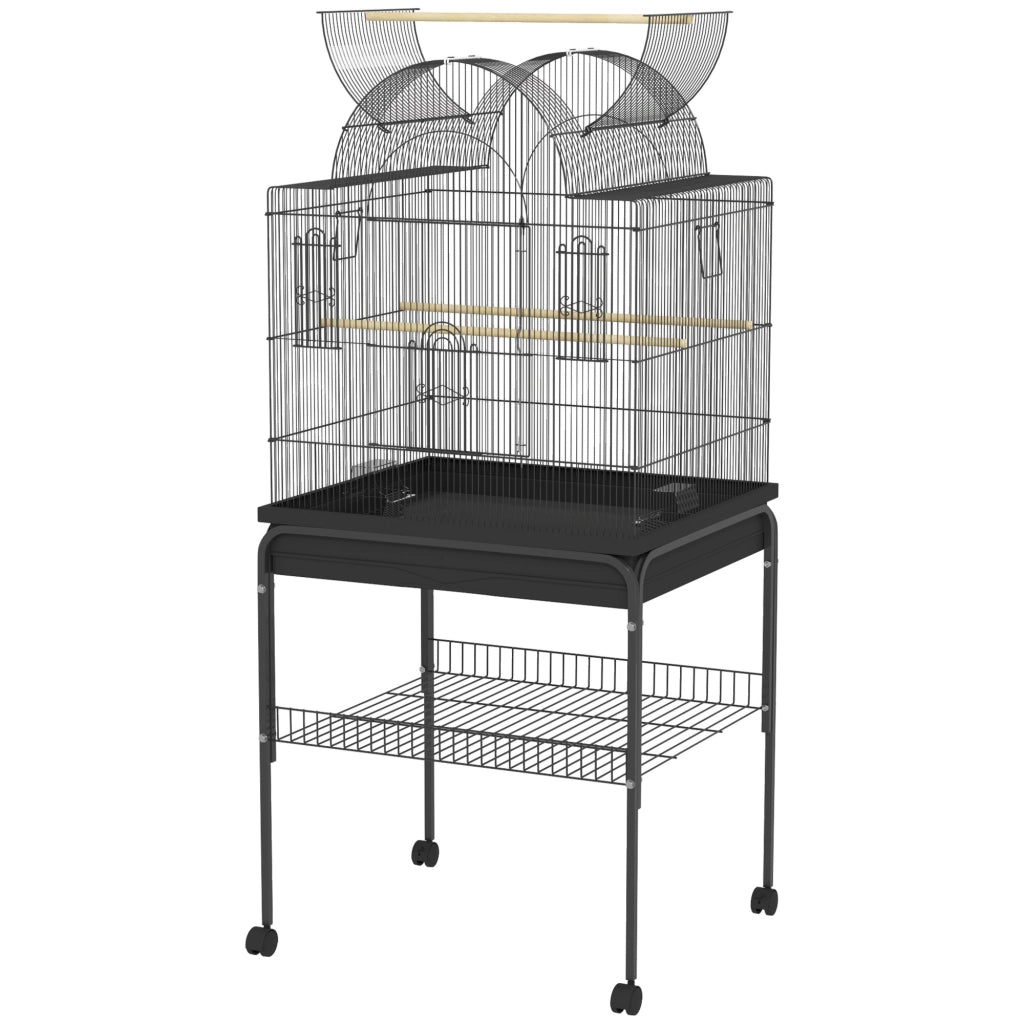 Gabbia per uccelli mobile ¨C Minimal ¨C nera, metallo, 50x30x40 cm