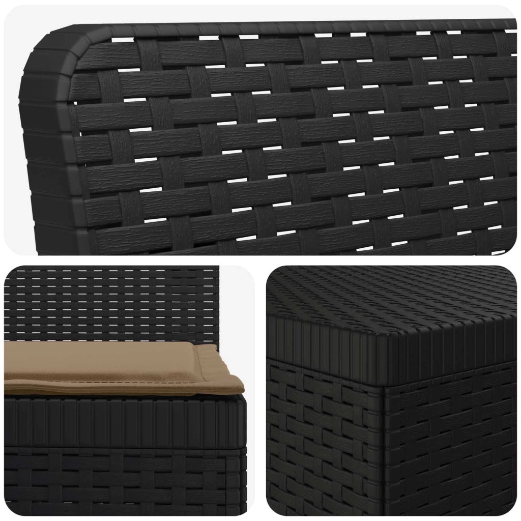 Divano da esterno-Divano da Giardino 3 posti con cuscini in look rattan PP 858602