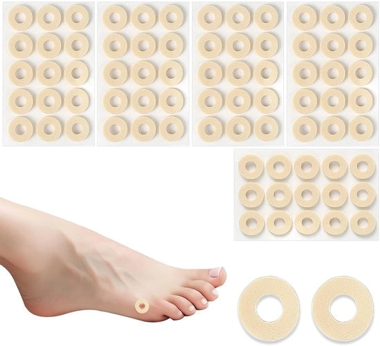 Ades autoattivi in schiuma di lattex 75 pezzi - Protezione dal dolore - Cuscino per piedi - Adatti a uomini/donne - Forme multiple - Adesivi per piedi