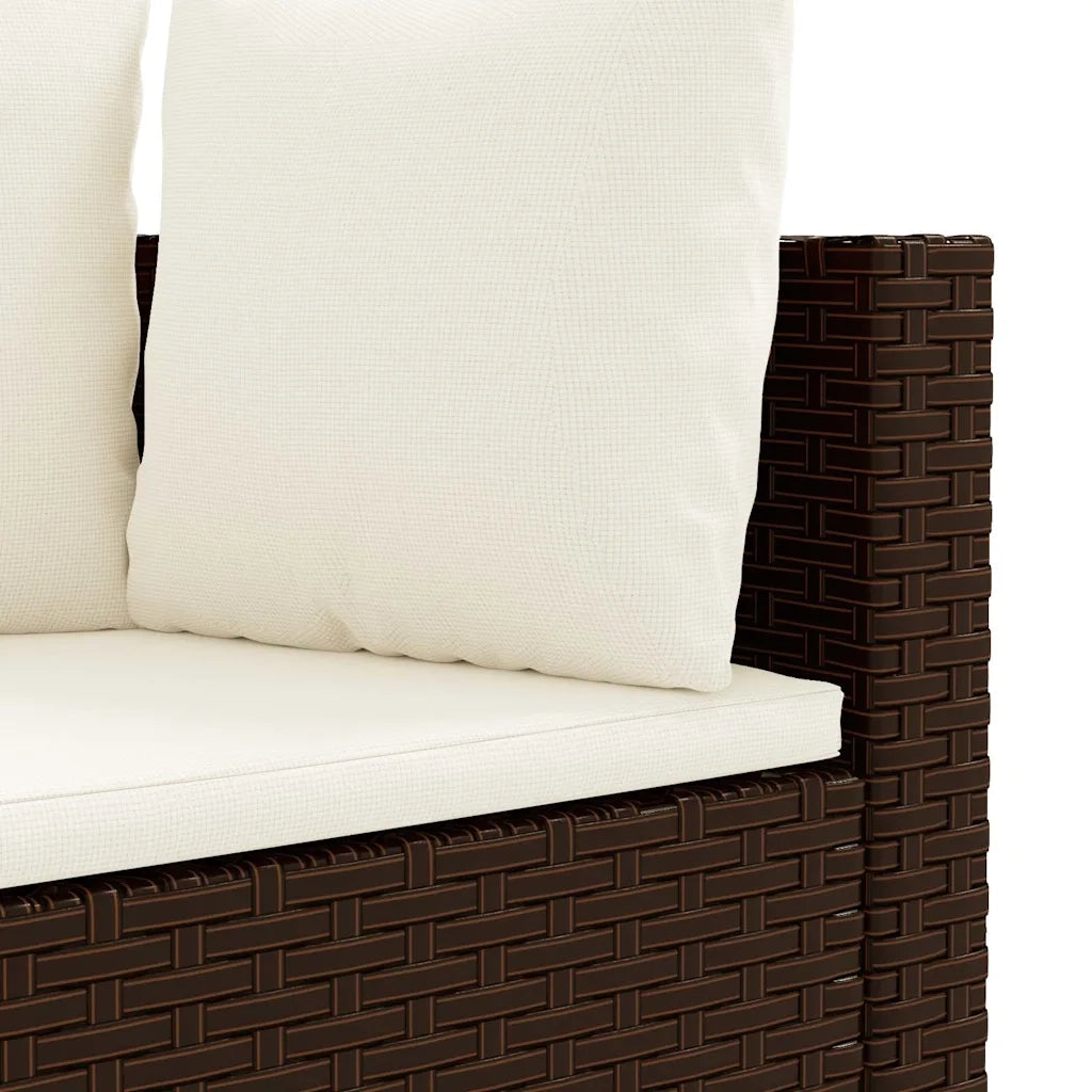Set Divani da Giardino 10pz con Cuscini in Polyrattan Marrone 3308409