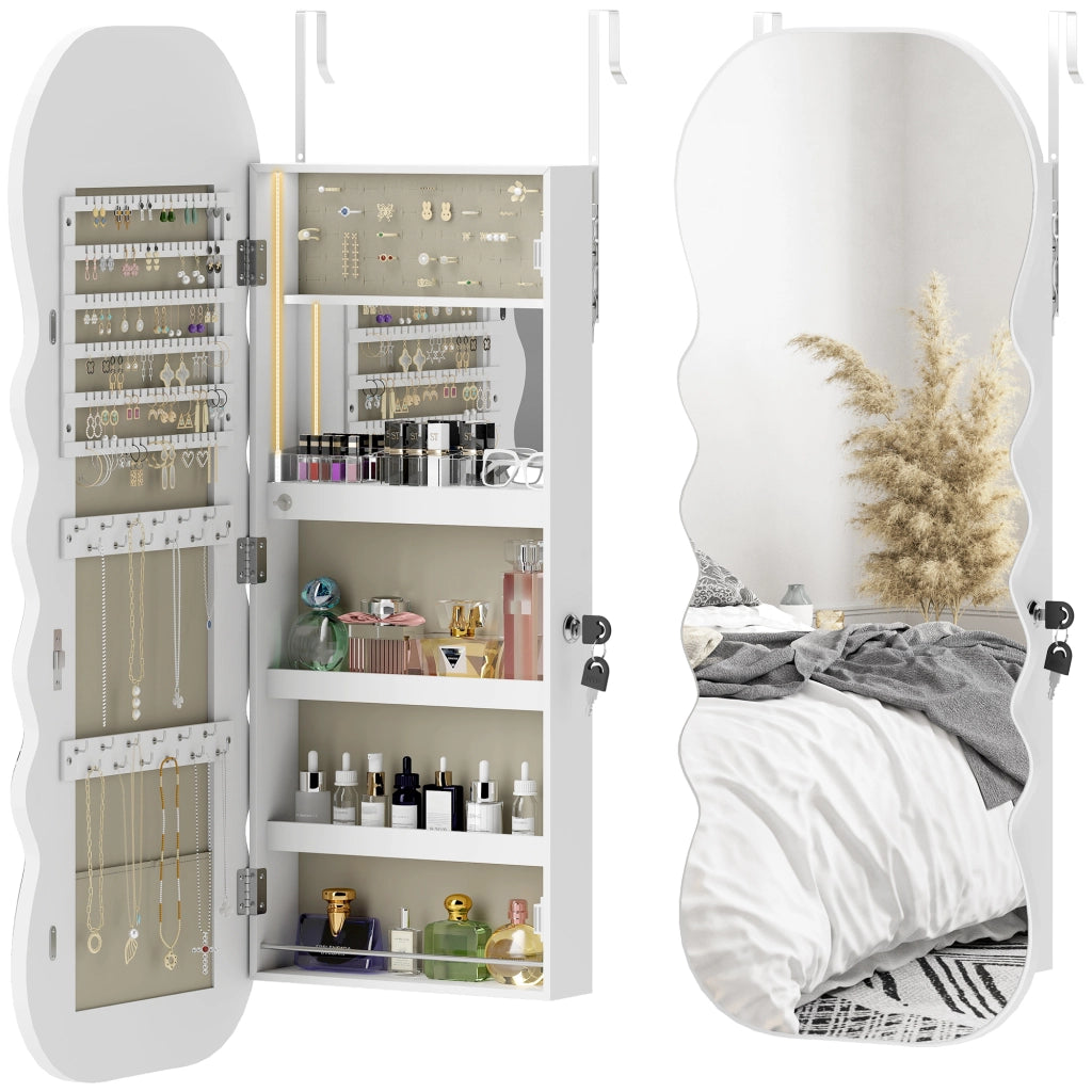Specchio con cassetti e luce LED ¨C zephmum ¨C Bianco