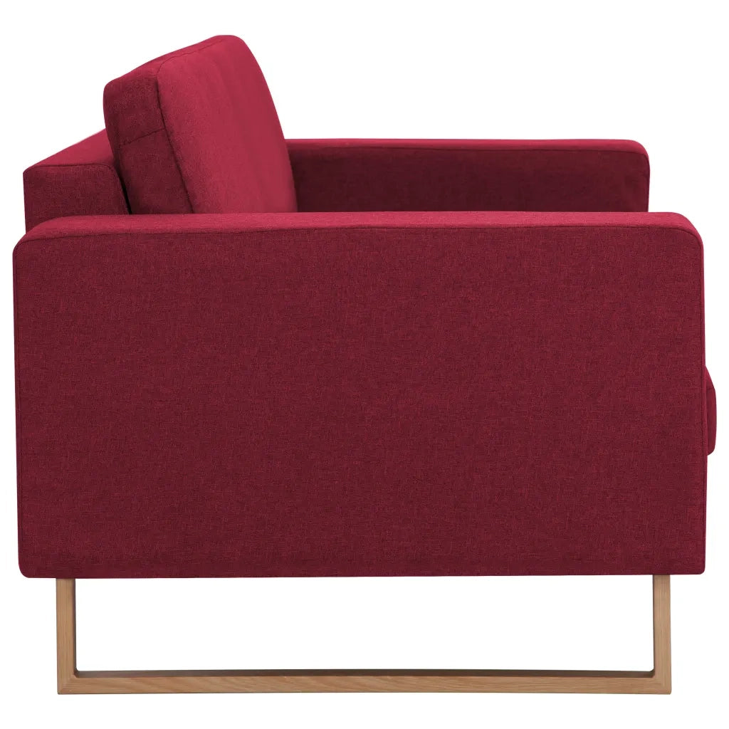 Divano a 3 Posti in Tessuto Rosso Vino 281394