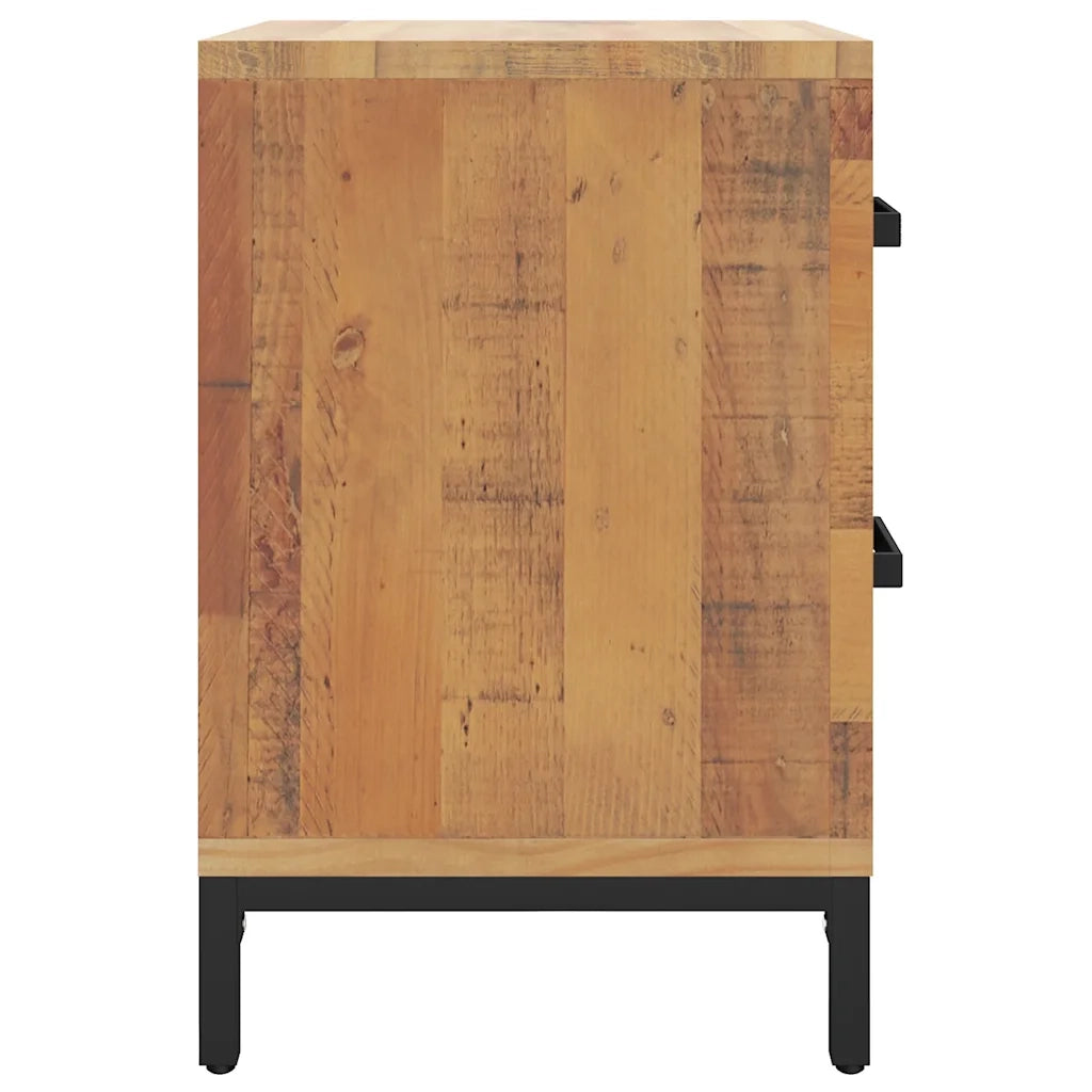 Comodino-Tavolino da notte Marrone 36x30x45 cm in Legno Massello di Pino