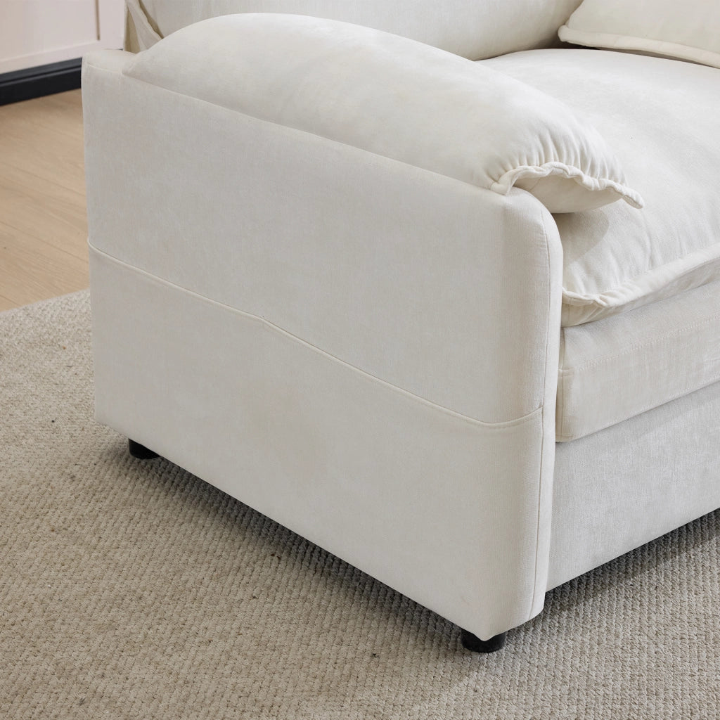 Divano singolo bianco vintage - Zephmum - Tasca doppia lato per spazio ridotto