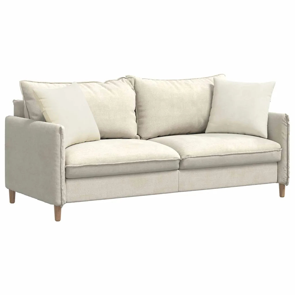 Cuscini da Divano 2 pz-Set di 2 Cuscini per Sofa Crema 45 x 45 cm Tessuto in Cords 203704