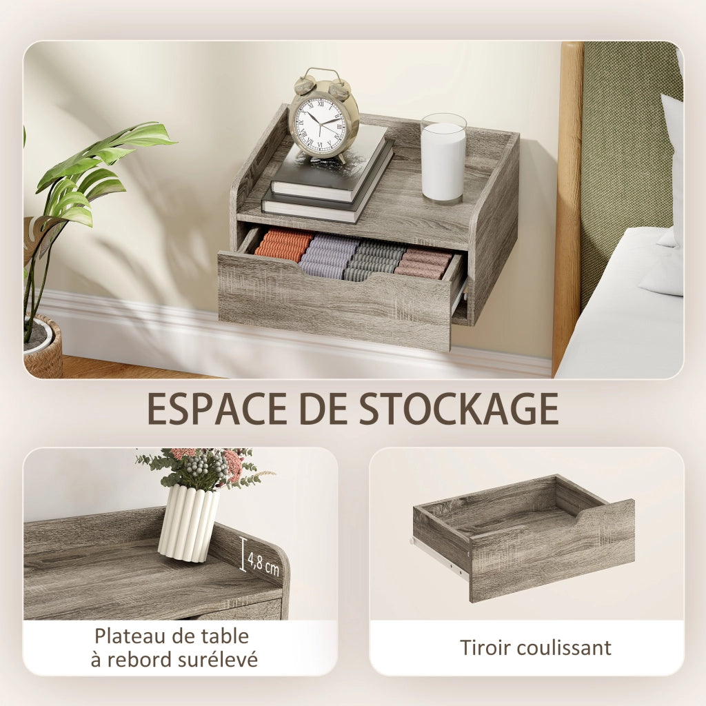 Comodino ¨C zephmum ¨C 40x30x19,5cm grigio
