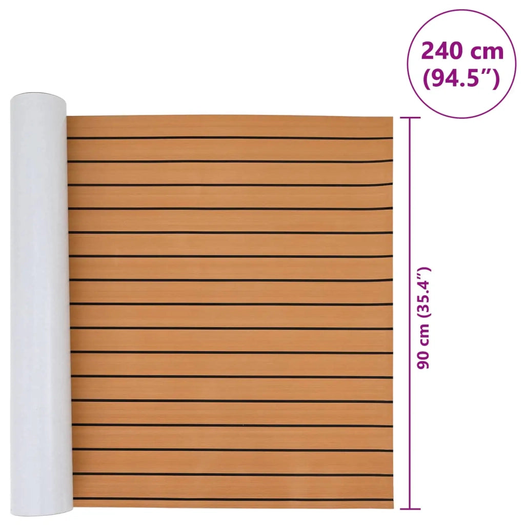 Tappetino per Barche Marrone e Nero 240 x 90 cm EVA 42046766
