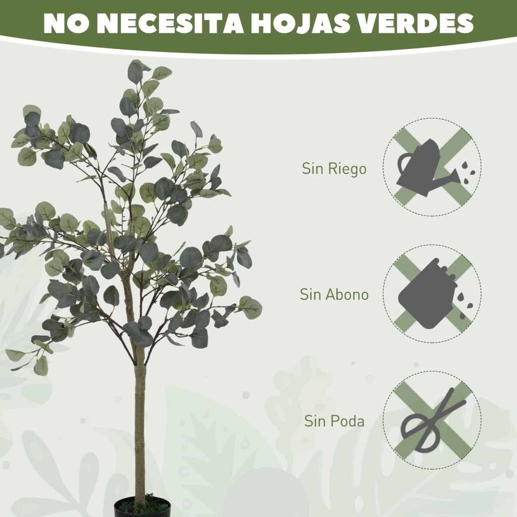 Pianta Artificiale Eucalipto 150 cm in Vaso ¨C zephmum ¨C Verde per Interni