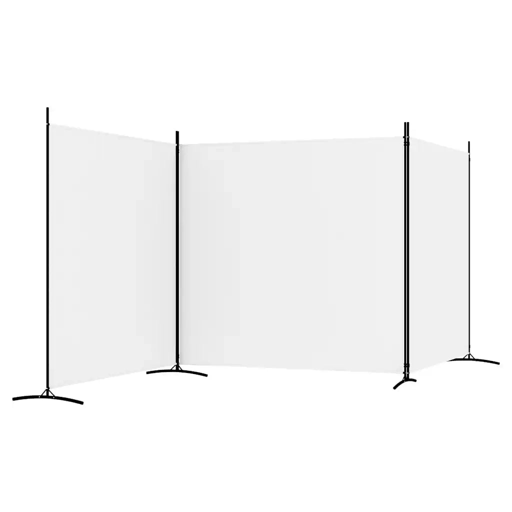 Divisorio a 3 Pannelli-Set di 3 pannelli Paravento bianco 525x180 cm in Tessuto