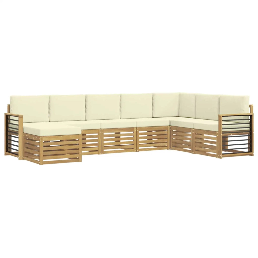 Set di divani da esterno 8 pcs Bianco e Crema 3392325