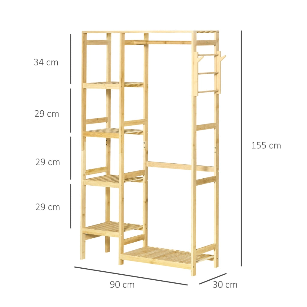 Armadio appendiabiti con ripiani e 4 ganci ¨C Minimal ¨C 90x30x155 cm