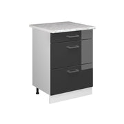 Vicco Base universale Antracite lucido 60 cm con cassetti