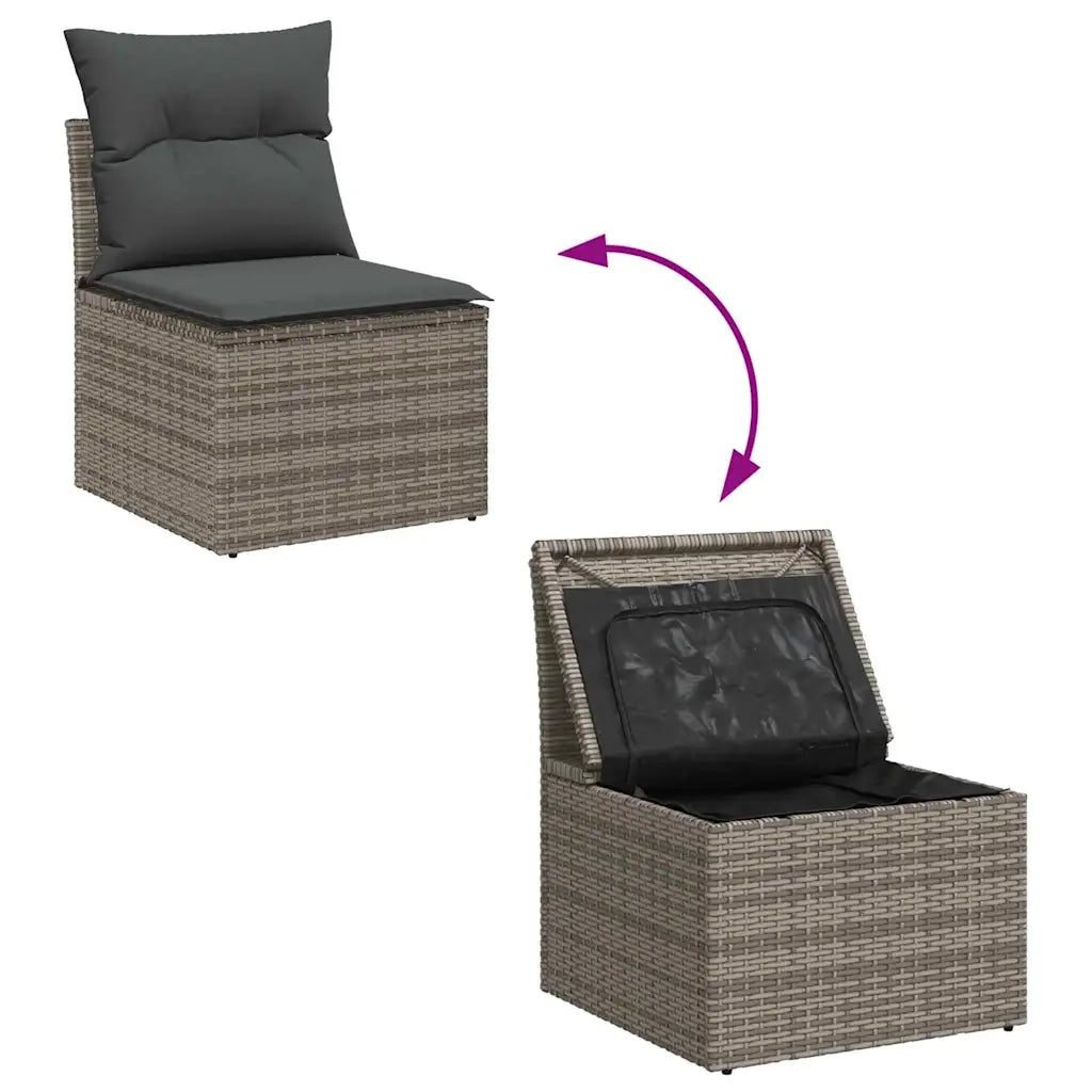 Set Divano da Giardino con cuscino 13 pcs Grigio 3364138