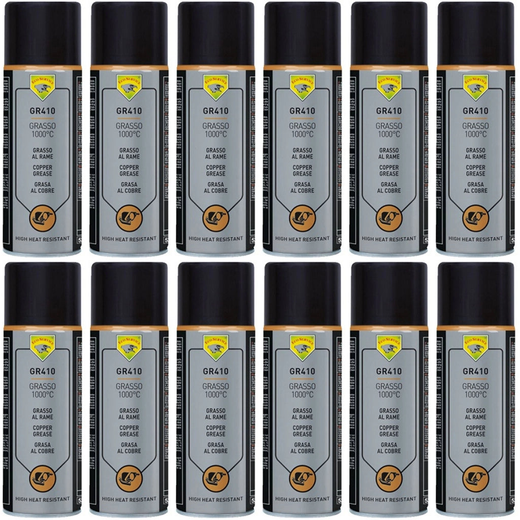 12X Grasso Spray al Rame  1000°C 400 ml – Lubrificante Antigrippaggio Alte Temperature per Bulloni, Freni e Componenti Meccanici