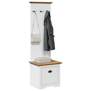 Mobile da Ingresso con Ganci BODO Bianco e Marrone 50x40x157 cm 4016873