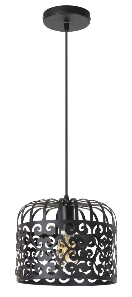 Lampada a sospensione vintage Rabalux Alessandra nera E27