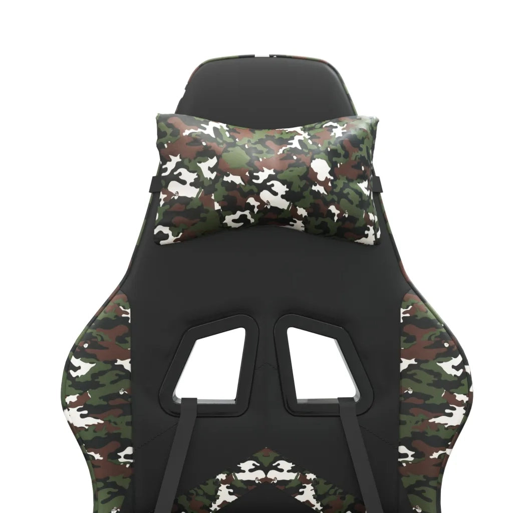 Sedia da Gaming Girevole Nero e Mimetico in Similpelle 349602