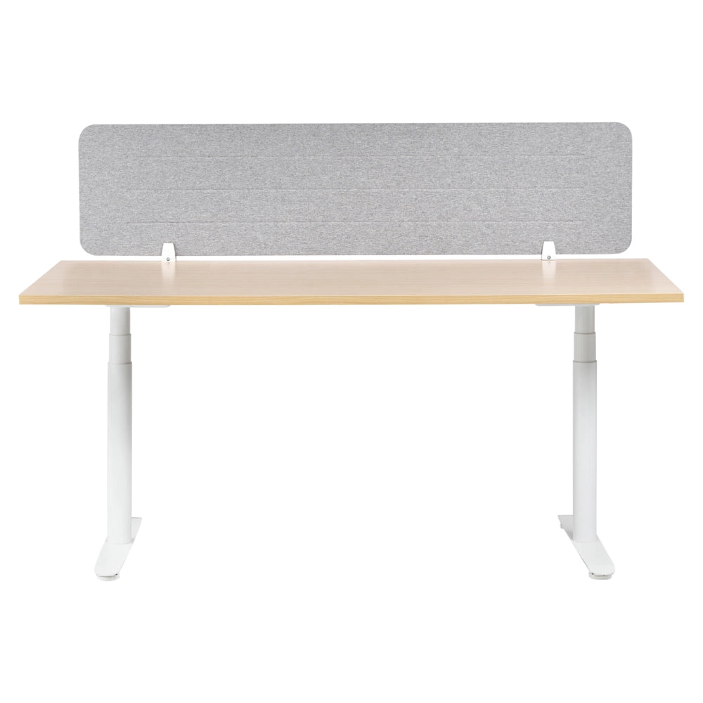 Pannello divisorio Grigio Chiaro Copertura in tessuto 160 x 40 cm Schermo acustico Morsetti di montaggio modulari Casa Ufficio