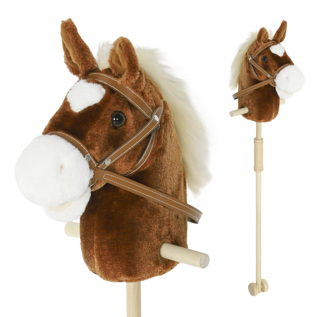 Cavallo a Dondolo di Legno con Ruote e Suoni ¨C Minimal ¨C 95 cm Marrone