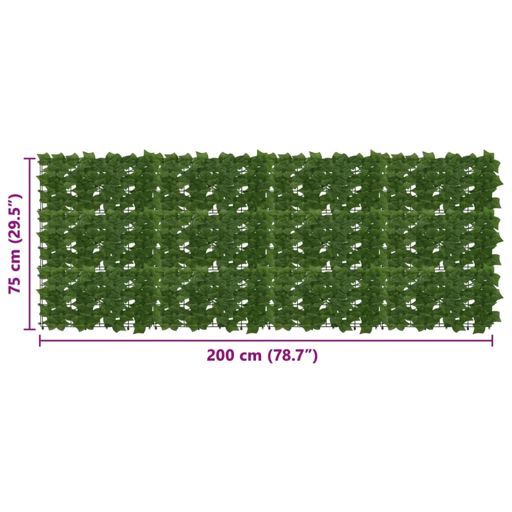 Schermo per balcone con foglie Verde 200 x 75 cm 42040652
