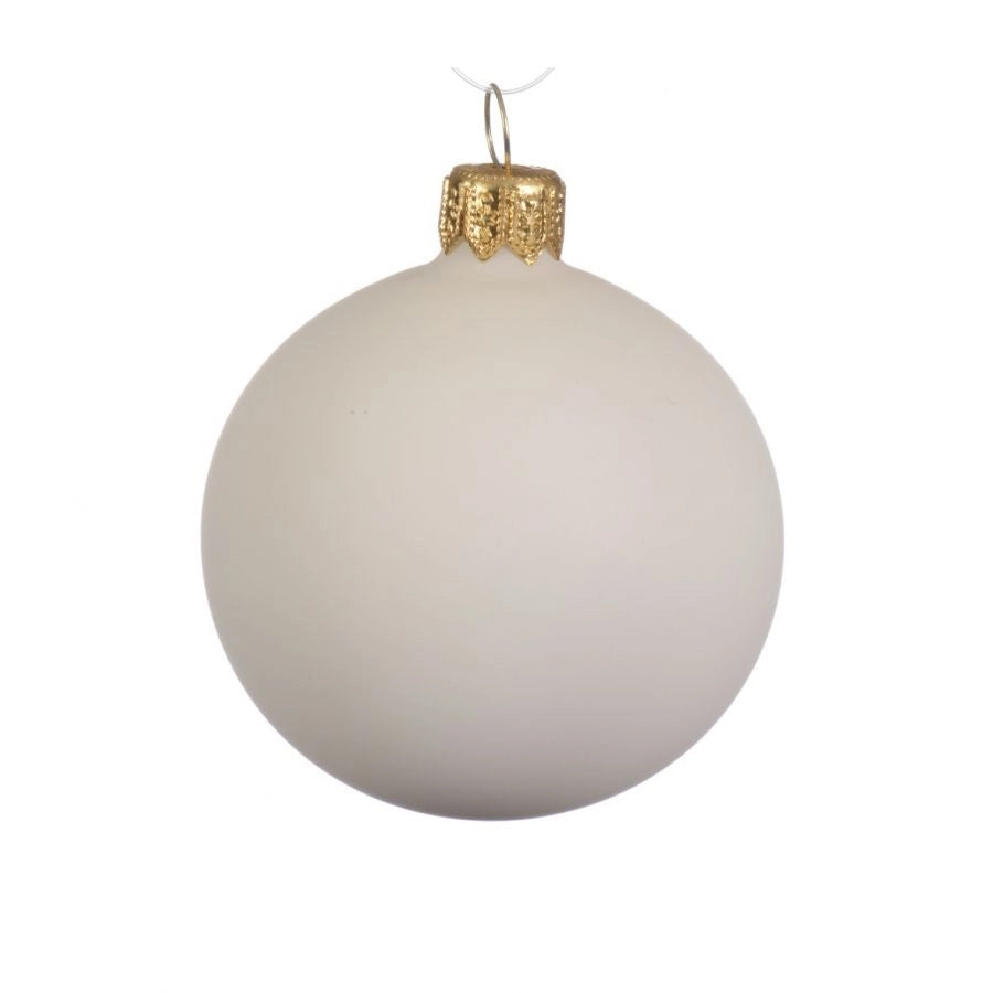 PALLINA VETRO BIANCO LANA D 8 CM
