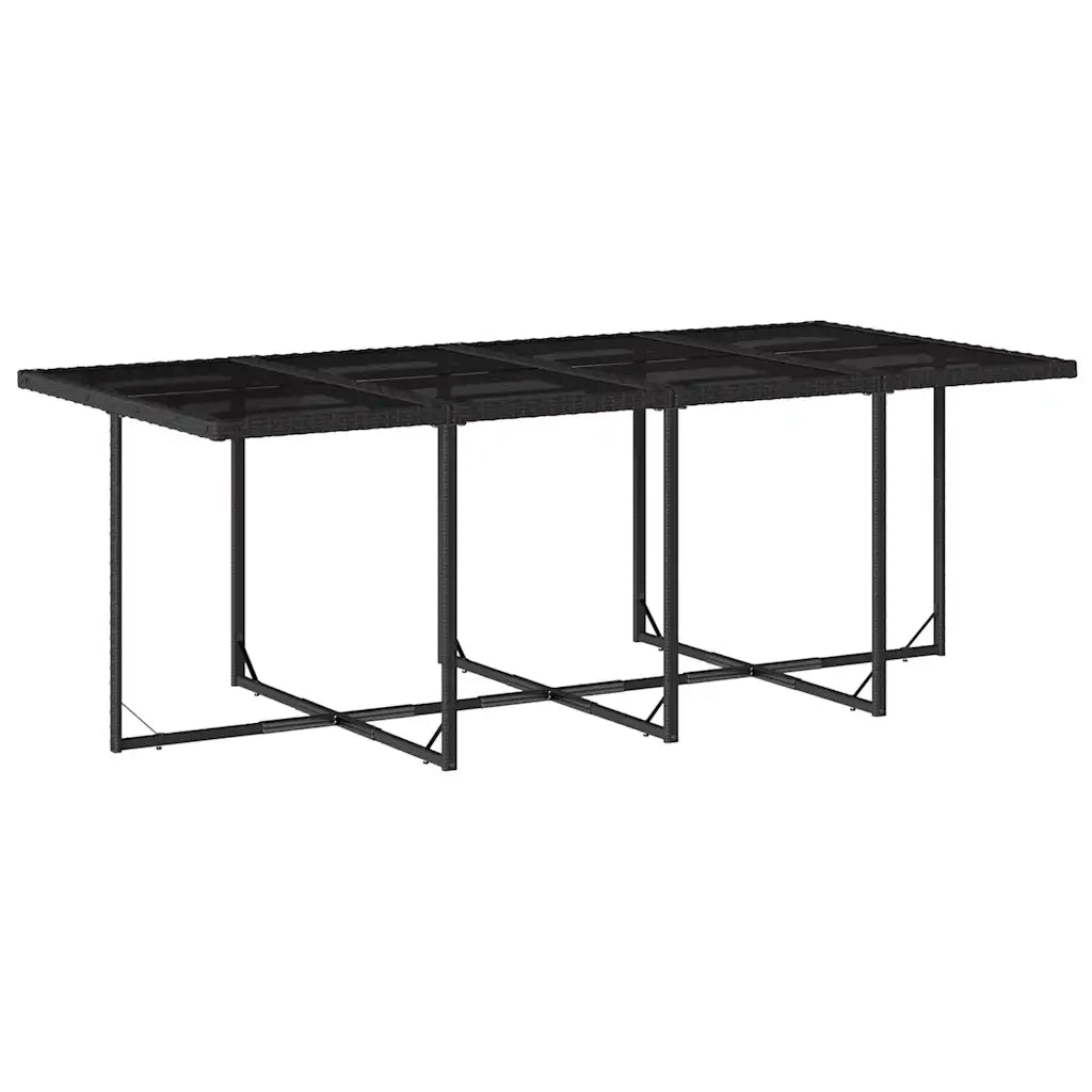 Set da Pranzo da Giardino 13pz con Cuscini Nero in Polyrattan 3210618