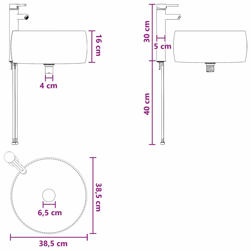 Mobile Lavabo da Parete Bianco 49,5 x 44,5 x 66 cm 890452