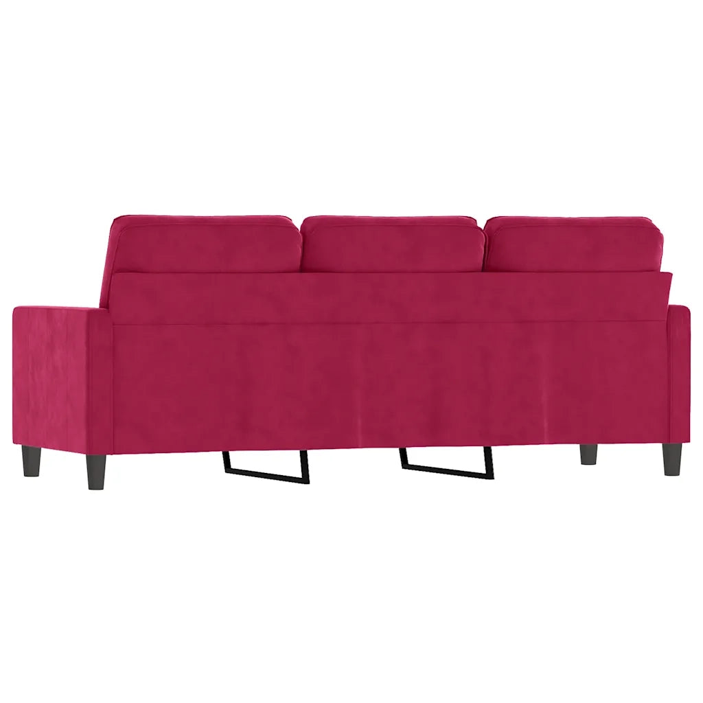 Divano a 3 Posti-Sofa 3 Posti Rosso Vino 180 cm in Velluto 706358