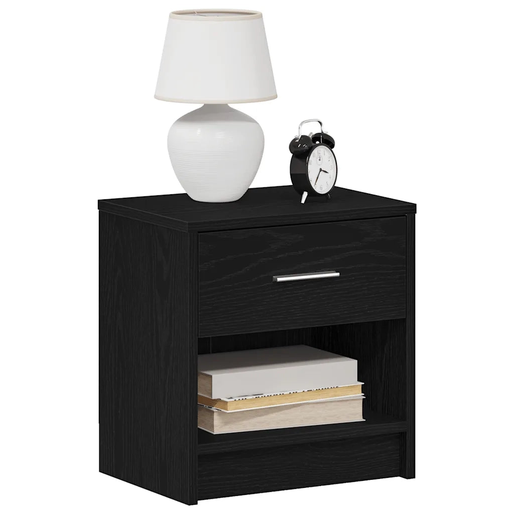 Comodino con Cassetto Nero 39x28x41 cm 858751