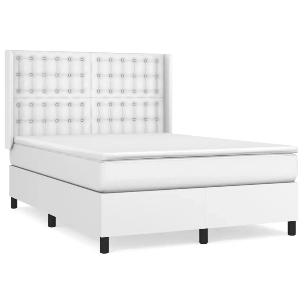 Giroletto a Molle con Materasso Bianco 140x190 cm in Similpelle 3132496