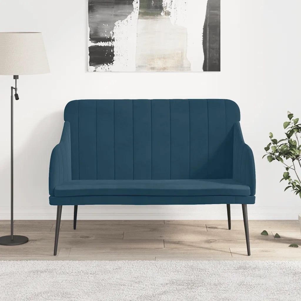 Panca-Sgabello Blu 110x76x80 cm in Velluto 215708