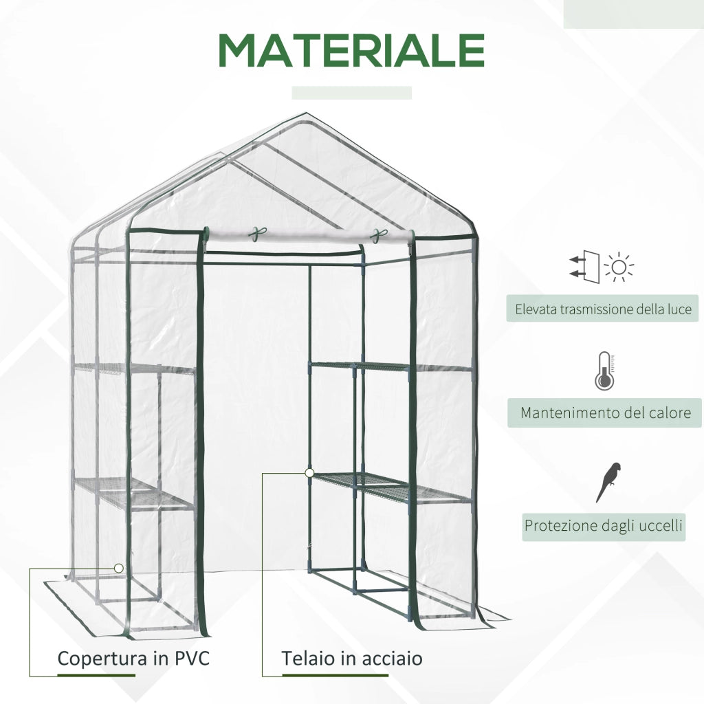 Serra da Giardino in PVC con Scaffali ¨C Minimal ¨C 143x143x195 cm