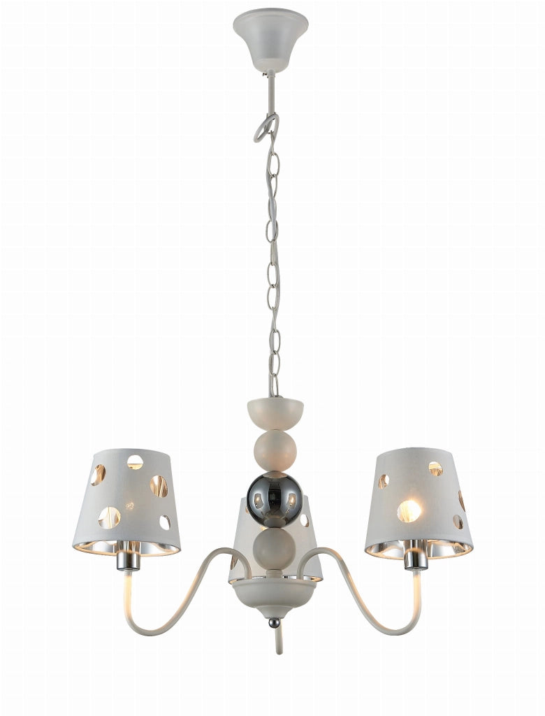 Lampada sospesa Candellux Batley Ø52 bianca e argento 3xE14