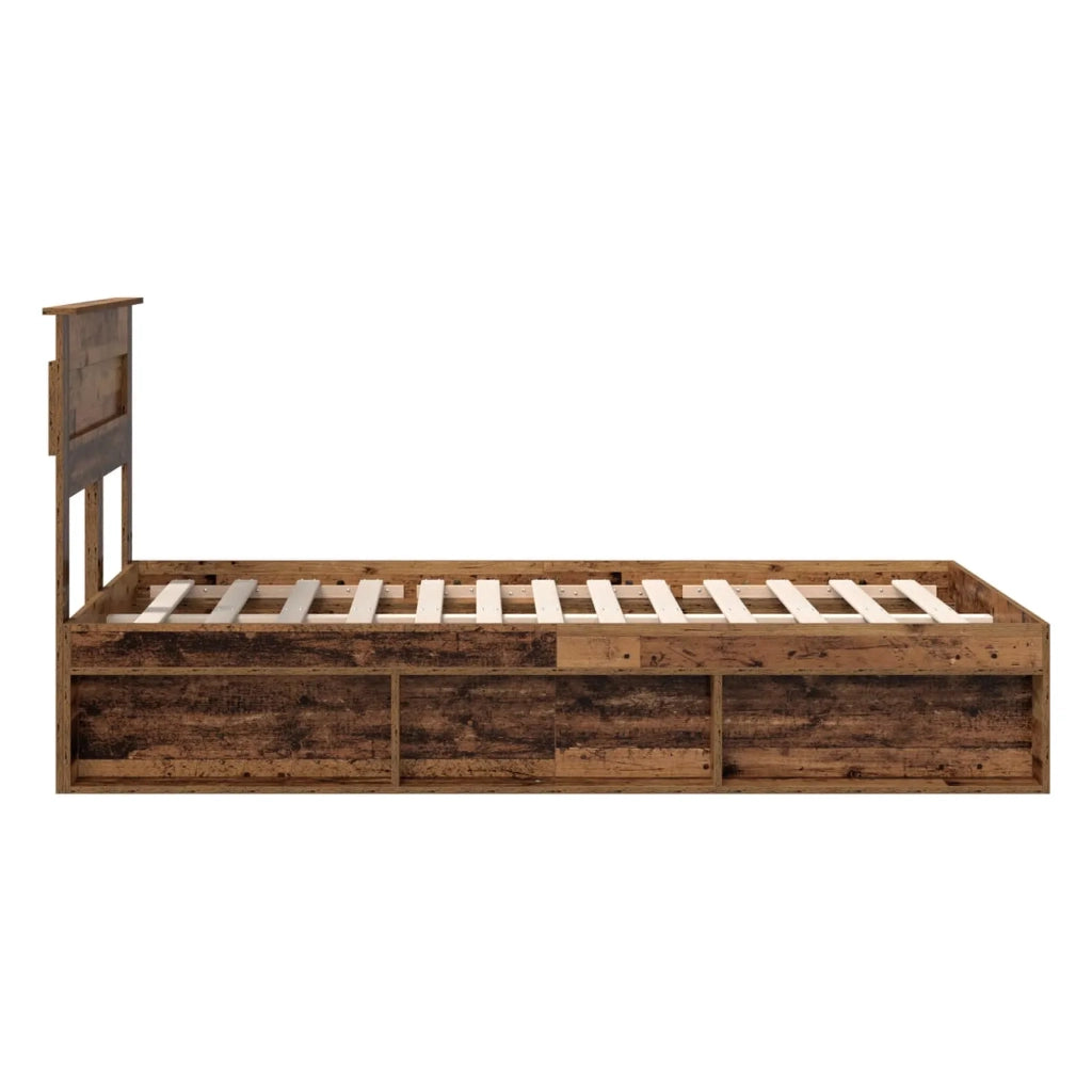 Struttura del letto-Giroletto Legno vecchio 135 x 190 cm Pino massello 559261