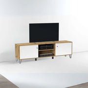 Porta TV Bollo 2 colore rovere e bianco H55.20xL183.40xP40