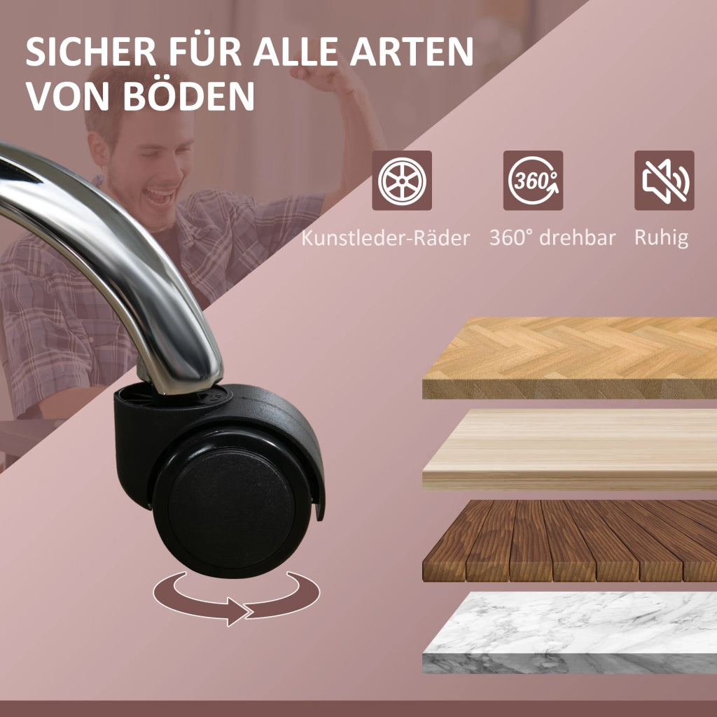 Sedia da ufficio ergonomica con schienale, braccioli e rotelle ¨C Minimal ¨C rosa