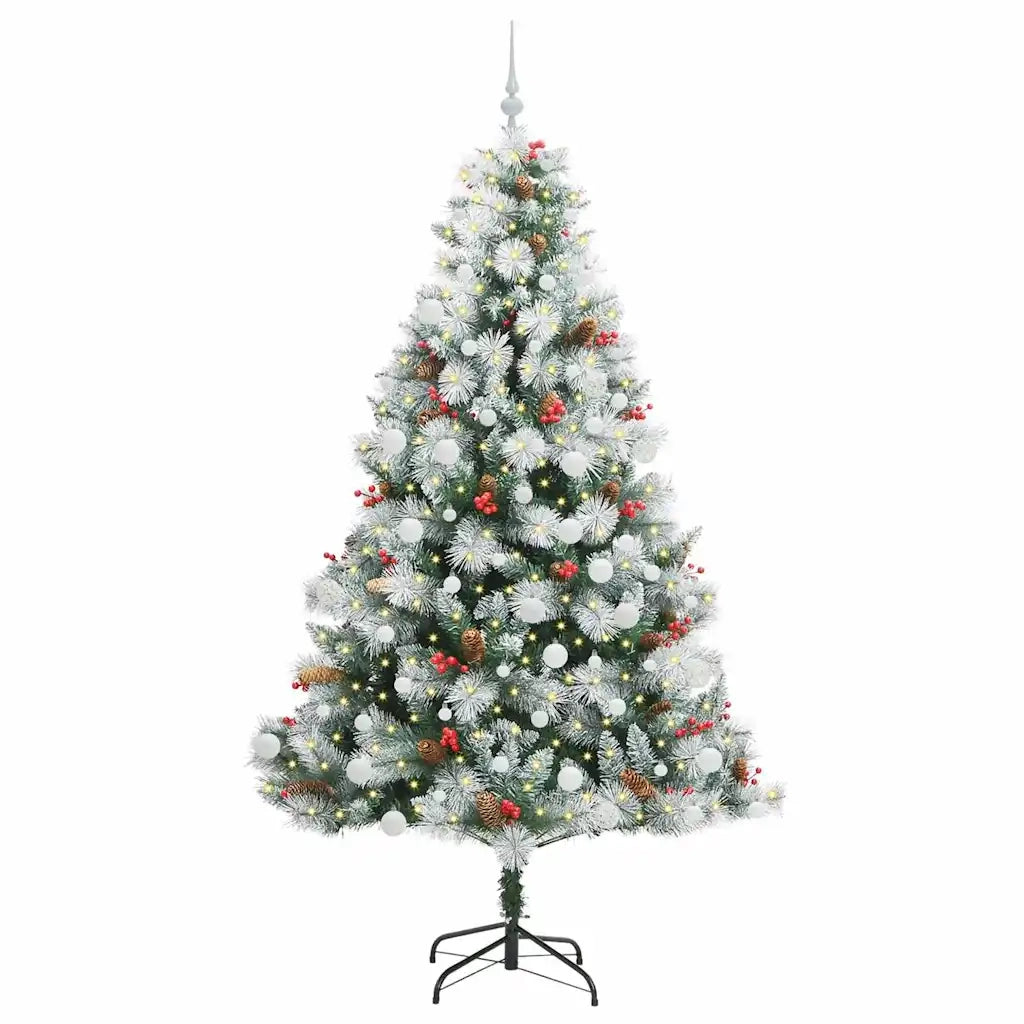 Albero di Natale artificiale Verde e bianco 210 cm 3395191