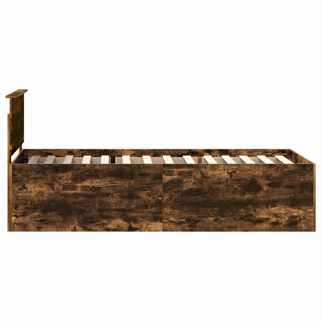 Letto singolo | Letto per adulti | Struttura del letto Rovere fum¨¦ 75 x 190 cm Legno multistrato