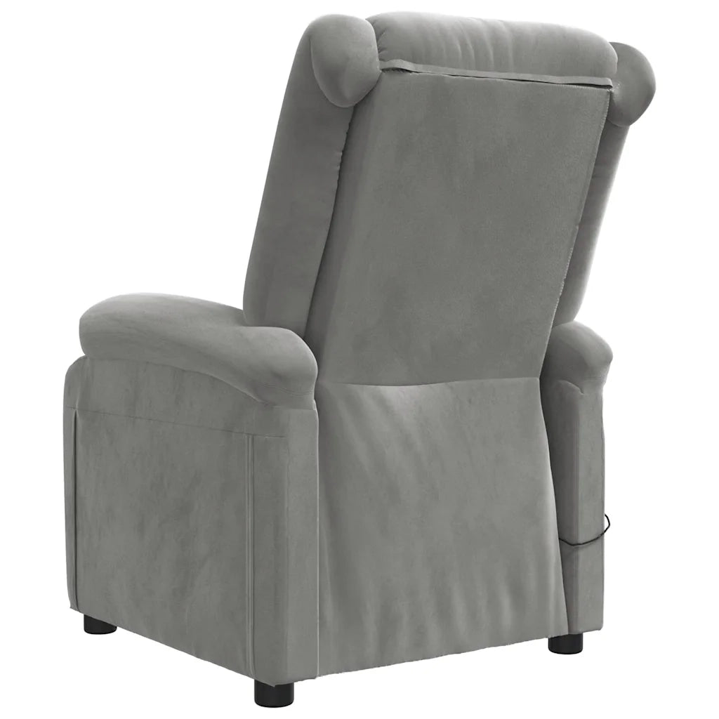 Poltrona Massaggiante Grigio Chiaro in Velluto 342410