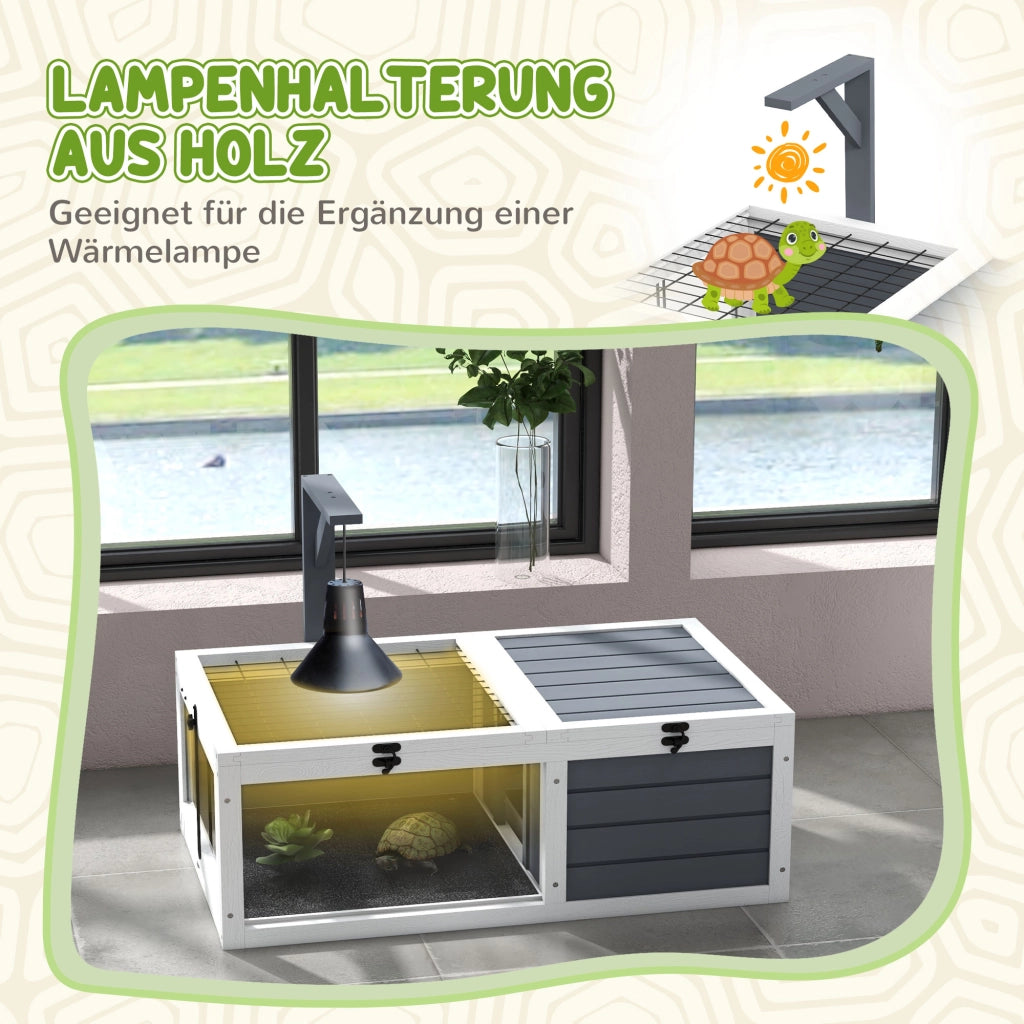 Casetta per Tartarughe con 2 Scomparti ¨C Minimal ¨C Grigio Legno