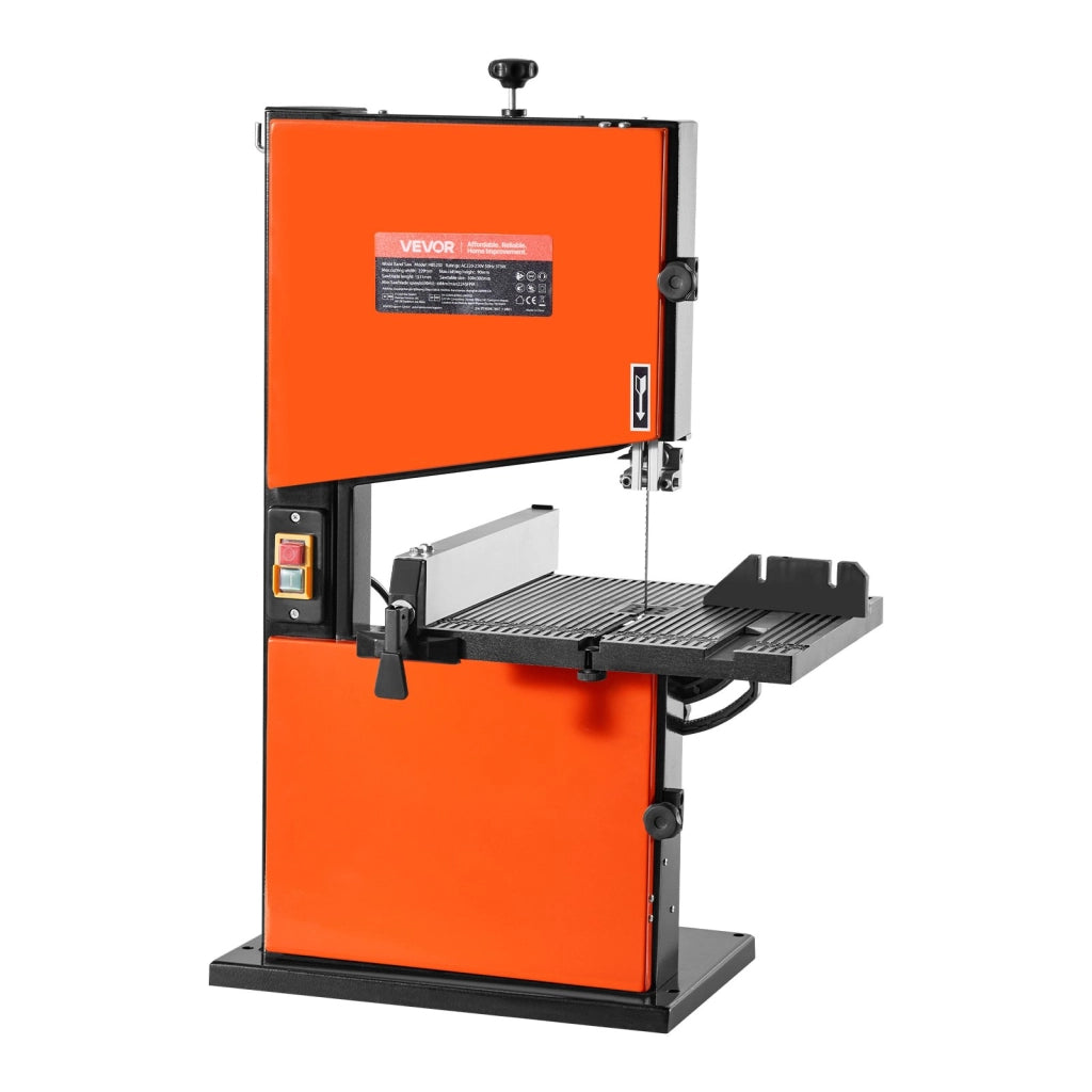 Sega a Nastro da Banco HBS230 per Lavorazione Legno, Motore 373W, Taglio Max 229 mm, Tavolo Inclinabile 300x300 mm per Fai da Te