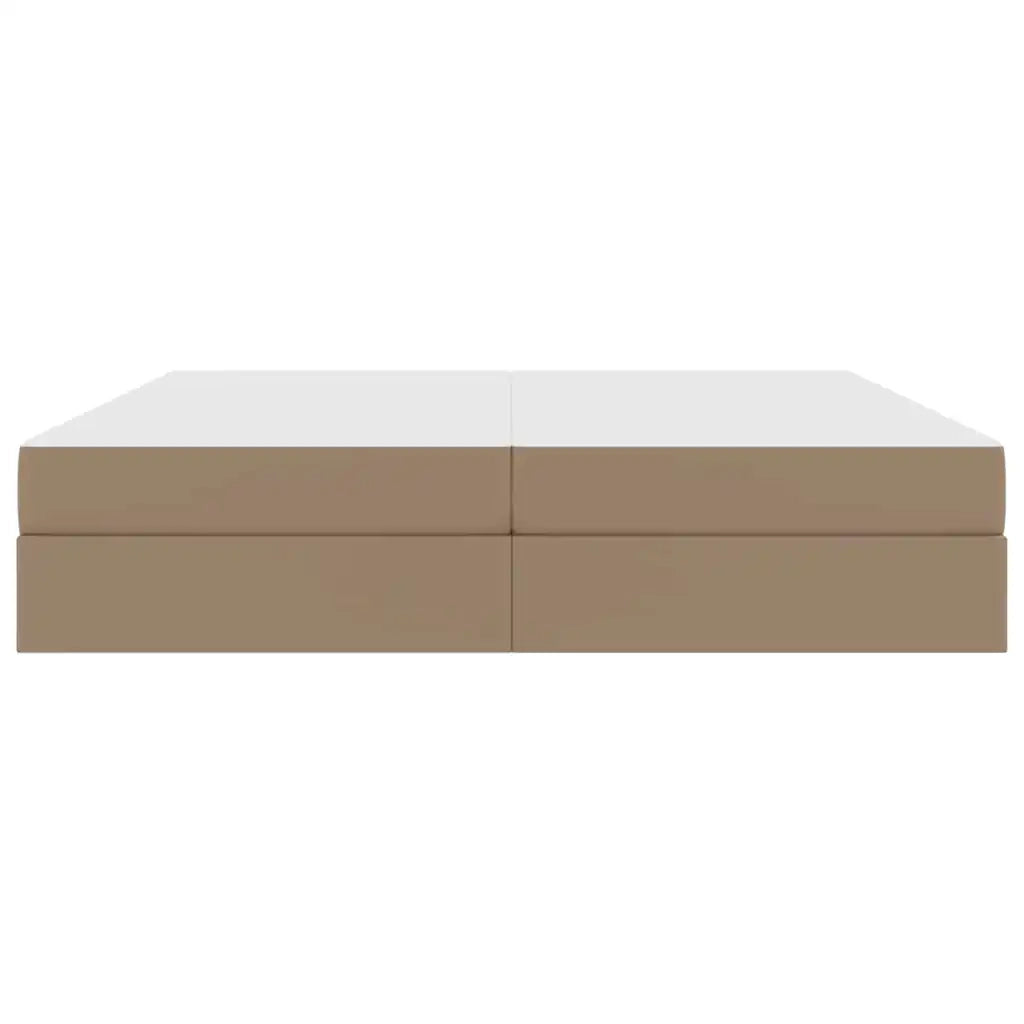 Letto con contenitore e materasso 2 pcs Cappuccino Pelle 3399627